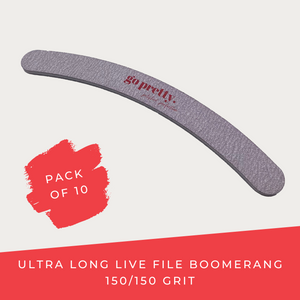 Go Pretty Ultra Long Live File Boomerang 150/150 Grit 10 Pack